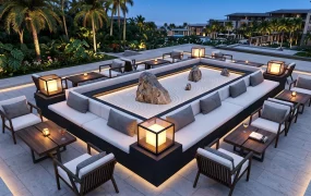 Modern Outdoor Dining And Lounge Area