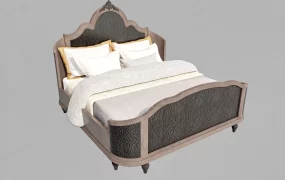 Classic Style Leather Bed