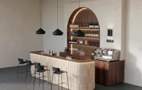 Japandi Style Indoor Bar Design