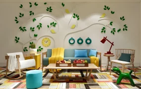 Cute And Colorful Living Room
