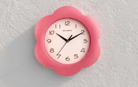 Pink Flower Wall Clock