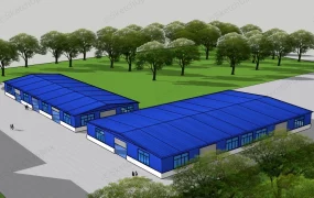 Modern Blue Warehouse