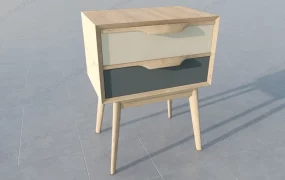 Natural Wood Nightstand