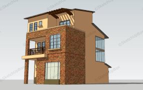 Country Style 3 Story House