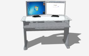 Small Glass Top Computer Desk