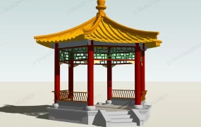 Traditional Chinese Hexagonal Pavilion