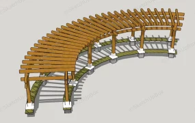 Curved Pergola Walkway