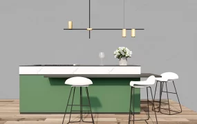 Kitchen Island And Light