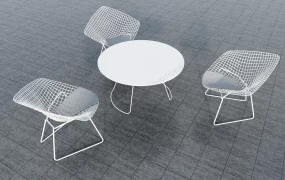 White Wire Patio Set