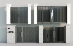 Modern Minimalist Slatted Metal Driveway Gate Collection
