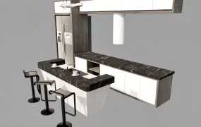 Simple One Wall Kitchen With Island