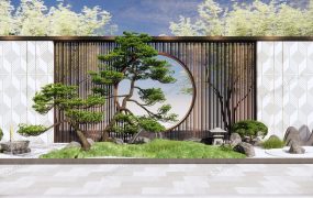 Japanese Garden Feature Wall Design