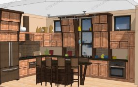 Traditional Corner Kitchen With Island