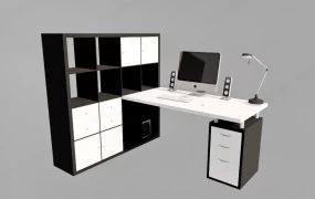 Office Desk And File Cabinet Set