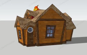 Cartoon Wood House
