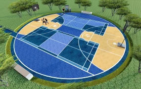 Outdoor Round Basketball Court