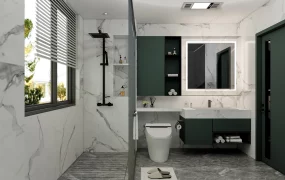 White And Green Bathroom Ideas