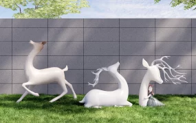 White Deer Sculptures