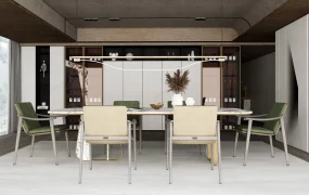 Dining Room With Wine Cabient