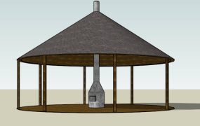 Patio Gazebo with Fireplace