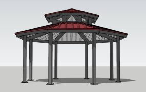 Octagon Double Roof Gazebo