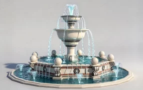 Classical Multi Tiered Octagonal Stone Fountain