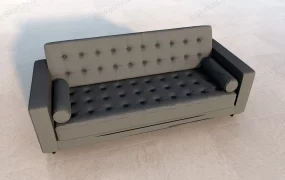 Grey Velvet Tufted Sofa