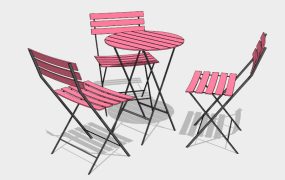 Pink Metal Patio Set