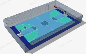 Blue Basketball Court