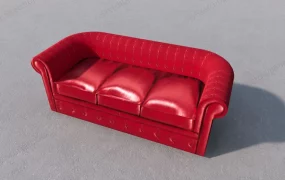 Red Leather Sofa