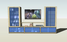 TV Stand with Display Cabinet