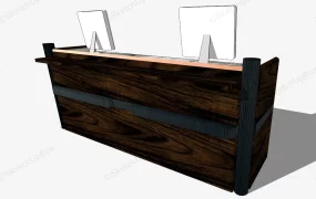 Rustic Wood Reception Desk
