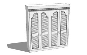 Blind Door White Wardrobe Design