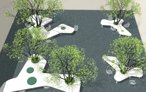 Urban Park Tree Bench Design