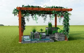 Pergola With Waterfall