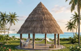 Tropical Thatched Roof Gazebo