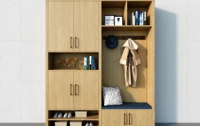 Entryway Storage Cabinet With Bench