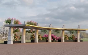 Modern Linear Park Pavilion