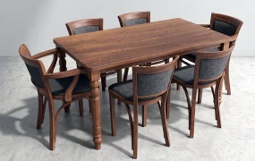 Traditional Country Style Six Person Dining Set