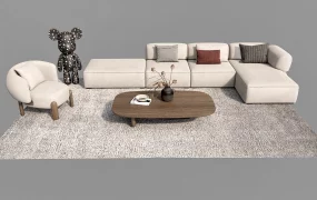 Living Room Fabric Sofa Set