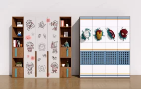 Two Modern Children's Wardrobes