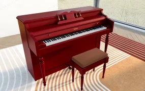 Red Upright Piano
