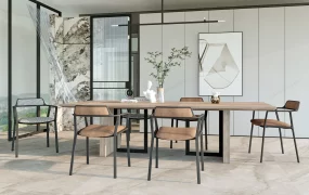 Modern Rustic Wood Dining Room Set