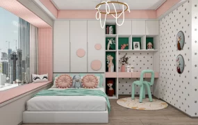 Pink And Aqua Girls Bedroom