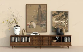 Chinese Style Low Bookcase