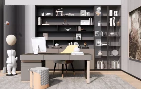 Modern Grey Home Office Idea