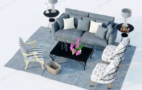 Country Style Living Room Furniture Set