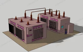 High Voltage Power Transformer Substation