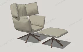 Fabric Recliner With Ottoman