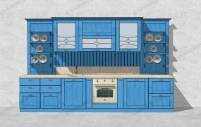 Country Blue Kitchen Theme Idea